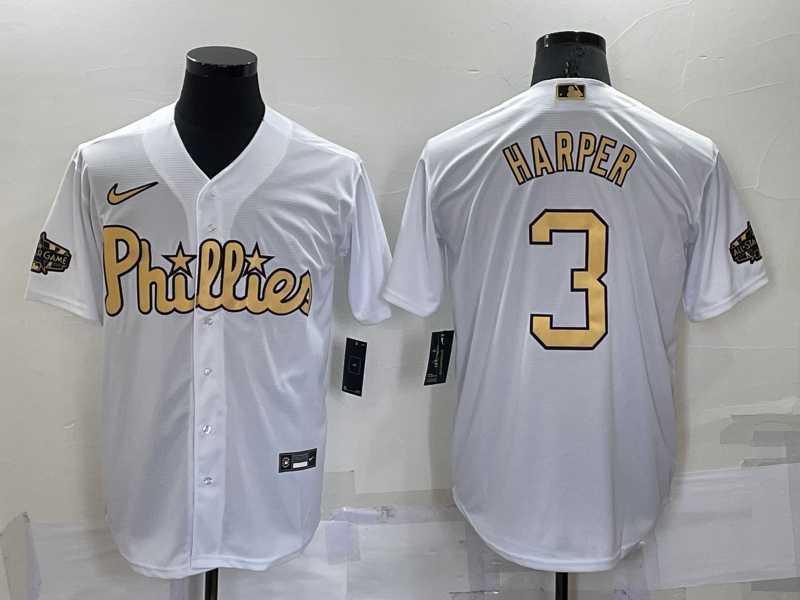Philadelphia Phillies #3 Bryce Harper White 2022 All Star Stitched Cool Base Nike Jersey,We sell and wholesale Philadelphia Phillies #3 Bryce Harper White 2022 All Star Stitched Cool Base Nike Jersey on line form chian!